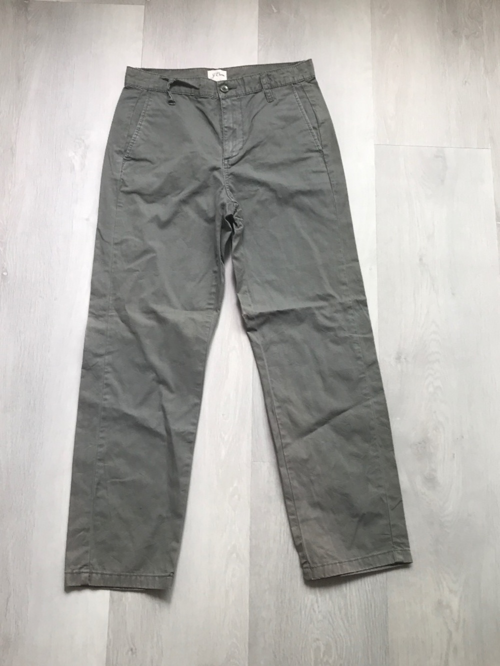 J CREW GREEN SLOUCHY CHINO PANTS FLAT FRONT WOMENS 25